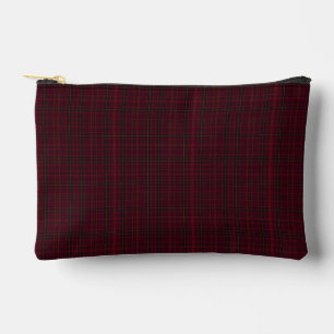 Bolsito Accesorio Pequeño Elegante Tartán Burgundy