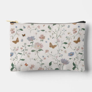 Bolsito Accesorio Pequeño Elegante Toile-De-Jouy de Flor Silvestre y Maripos
