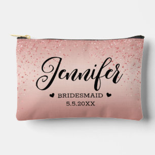 Bolsito Accesorio Pequeño elegantes bridesmaid personalizadas con brillos ro
