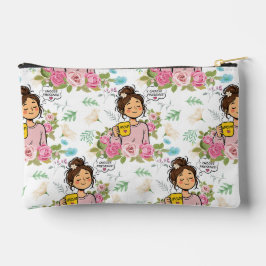 Bolsito Accesorio Pequeño Elijo Presencia Patrón Floral Mamá Consciente