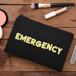 Bolsito Accesorio Pequeño Emergencia estilo de escritura amarillo negro y ne
