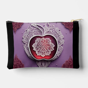 Bolsito Accesorio Pequeño Encaje de manzana de plata Arte de IA
