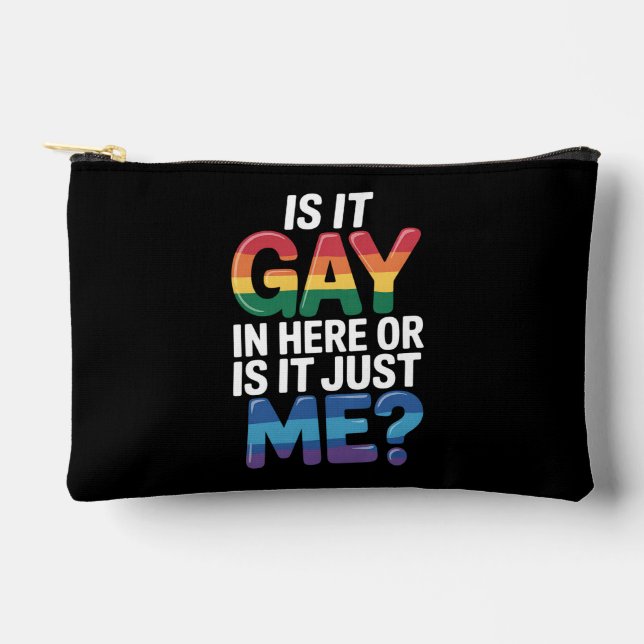 Bolsito Accesorio Pequeño ¿Es Gay Aquí O Es Sólo Yo Cómico LGBTQ? (Anverso)