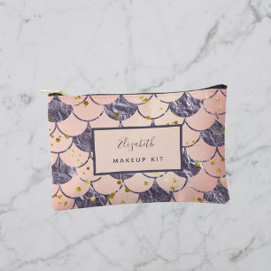 Bolsito Accesorio Pequeño Escala de sirena nombre púrpura rosa