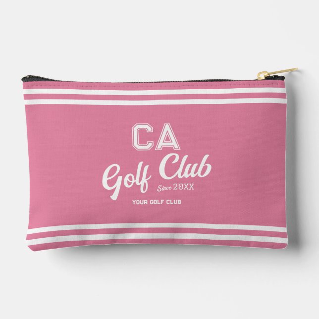 Bolsito Accesorio Pequeño Escudo del club de golf Preppy Pink (Reverso )