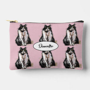Bolsito Accesorio Pequeño Esmoquin Rosa Gato Negro Blanco Gatos Chicas Linda
