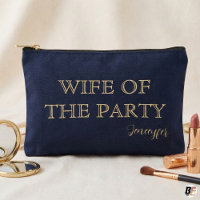 Esposa de la Fiesta Nombre Personalizado Azul Mari