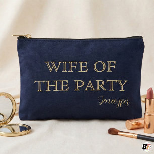 Bolsito Accesorio Pequeño Esposa de la Fiesta Nombre Personalizado Azul Mari