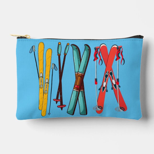 Bolsito Accesorio Pequeño Esquiador divertido y colorido (Anverso)