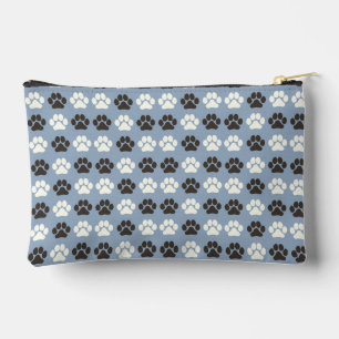 Bolsito Accesorio Pequeño Estampa de Huella de Patte Azul Plata