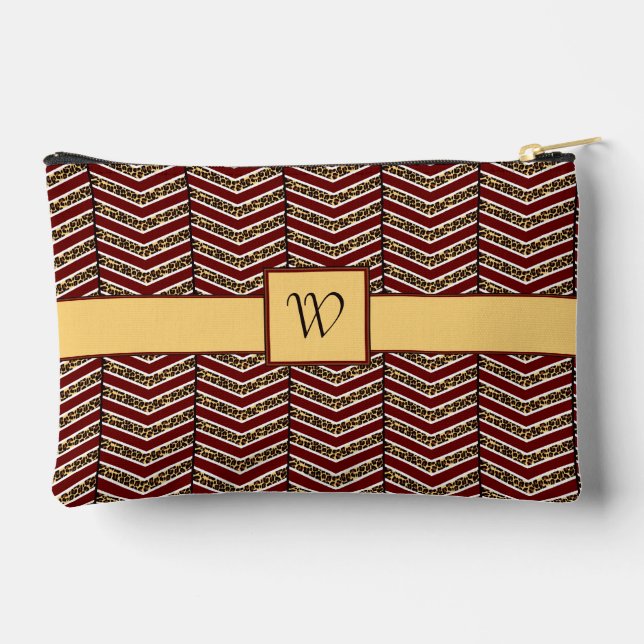 Bolsito Accesorio Pequeño Estampado de leopardo en chevron (Reverso )