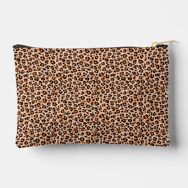 Bolsito Accesorio Pequeño Estampado de leopardo naranja y marrón (Reverso )