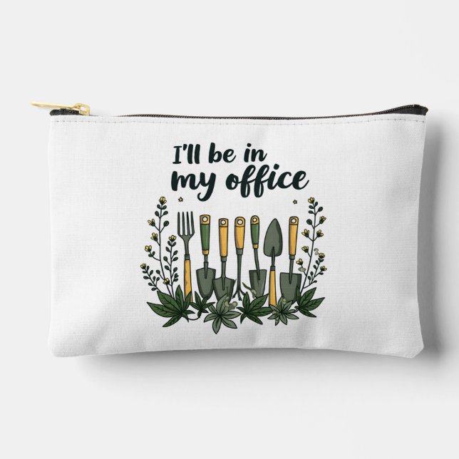 Bolsito Accesorio Pequeño Estaré en mi oficina Jardinería divertida (Anverso)