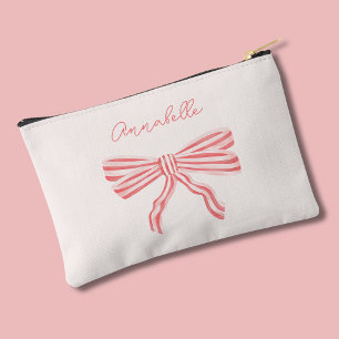 Bolsito Accesorio Pequeño Estética Coquette con lazo rosa con nombre