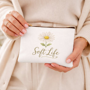 Bolsito Accesorio Pequeño Estética de la Vida Suave Daisy Acuarela Estampado