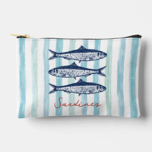 Bolsito Accesorio Pequeño Estética de Pescador de Sardinas Rayas Costeras