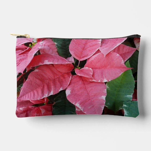 Bolsito Accesorio Pequeño Estrella plateada de mármol Poinsettias Flor de va (Anverso)