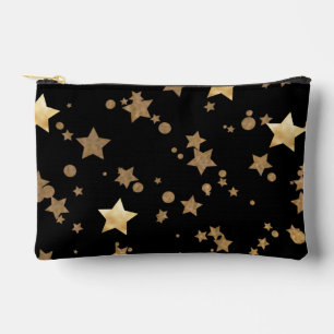 Bolsito Accesorio Pequeño Estrellas celestes de negro y oro y puntos de polk