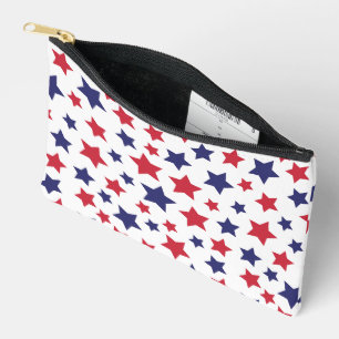 Bolsito Accesorio Pequeño Estrellas Rojas y Azules, 4 de Julio, Fondo Blanco