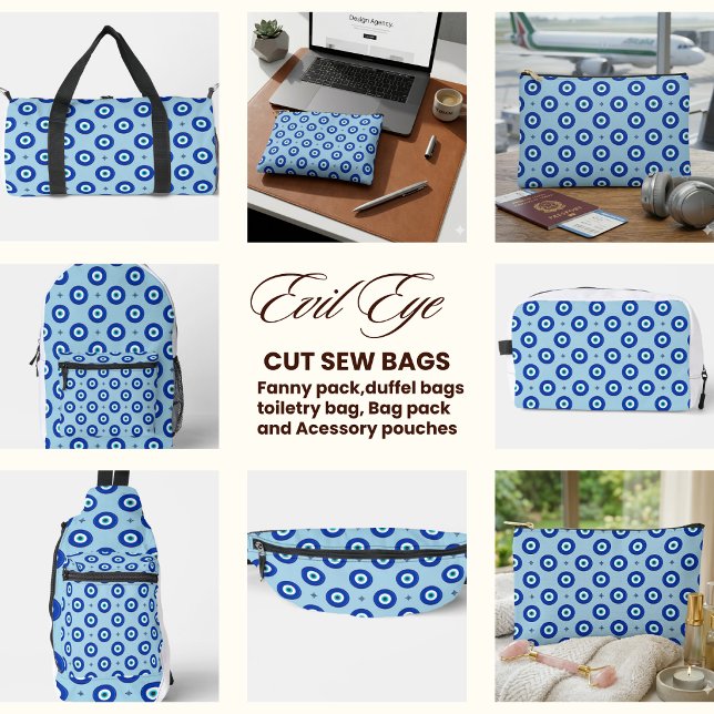 Bolsito Accesorio Pequeño Evil Eye Pattern Print Cut Sew Bag (Evil Eye Pattern Print Cut Sew Bag)