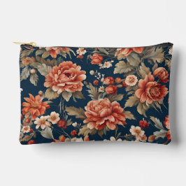 Bolsito Accesorio Pequeño Exquisitos Rosas, hojas y flores de Naranja retro