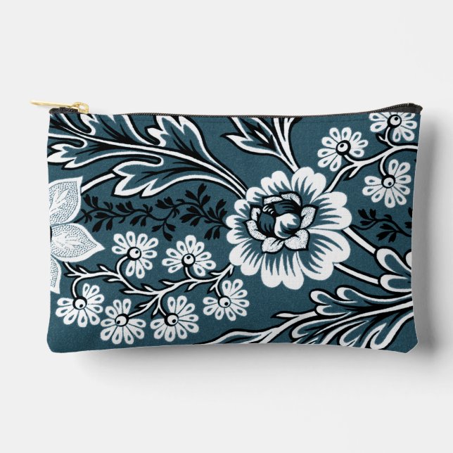 Bolsito Accesorio Pequeño Fantastic Flowers (Slate Teal) Fine Art (Anverso)