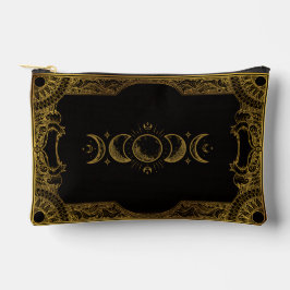 Bolsito Accesorio Pequeño Fases de la Luna Celestiales Doradas Vintage Ornam