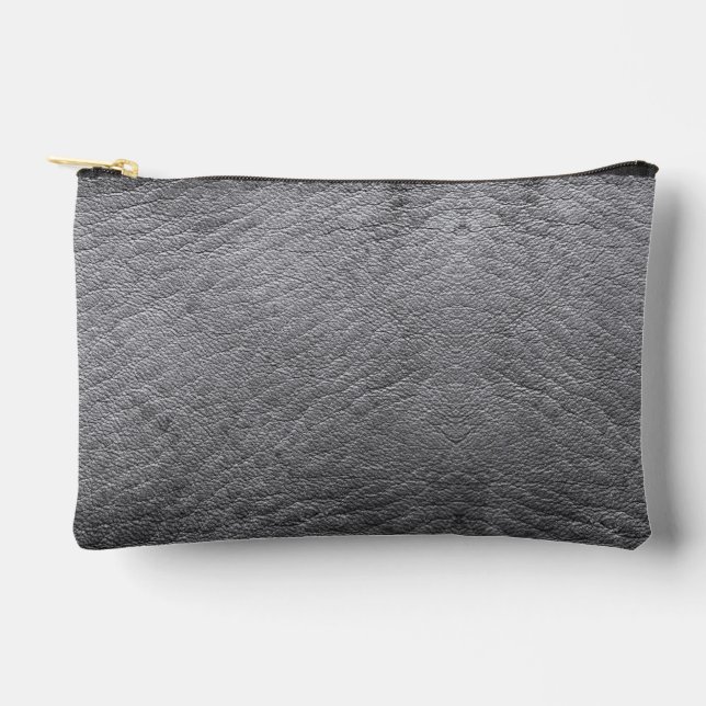 Bolsito Accesorio Pequeño Faux Gray Leather (Anverso)