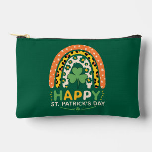 Bolsito Accesorio Pequeño Feliz día de San Patricio Lindos Leopardos Arcoíri