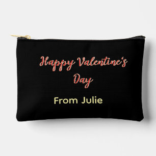 Bolsito Accesorio Pequeño Feliz día de San Valentín rojo negro de nombre ele