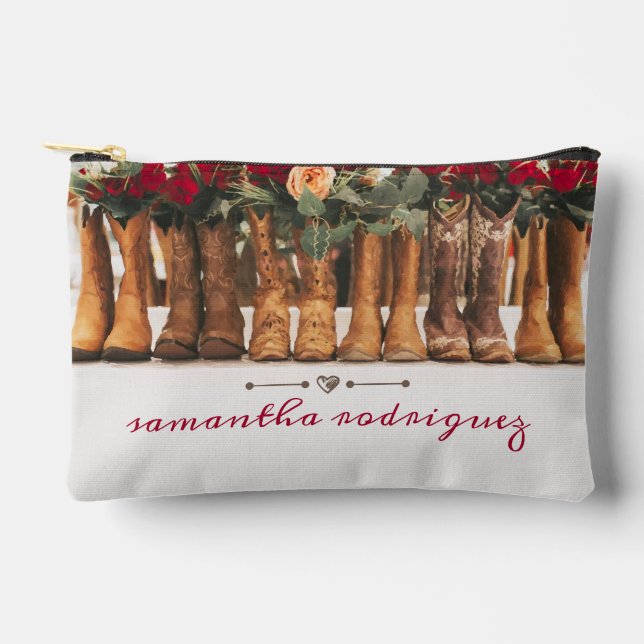 Bolsito Accesorio Pequeño Fila de botes con Rosas (Anverso)