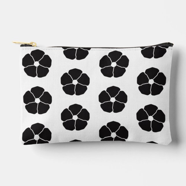 Bolsito Accesorio Pequeño Five-Petal Black Flower (Anverso)