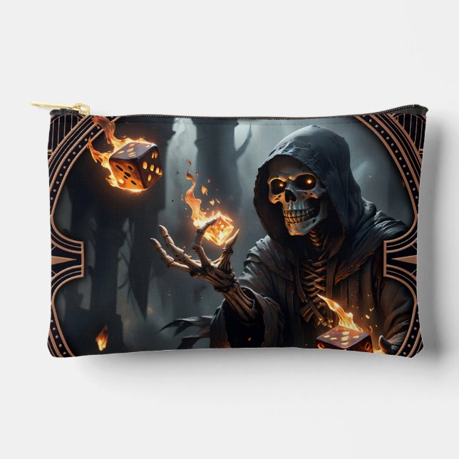 Bolsito Accesorio Pequeño Flamas góticas, el guardián de los dados ardientes (Anverso)
