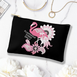 Bolsito Accesorio Pequeño Flamingo Vibes solo Flamingo Rosa Negro