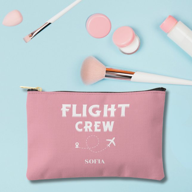 Bolsito Accesorio Pequeño Flight Crew Pink and White Bachelorette Wedding (Subido por el creador)