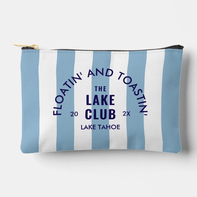 Bolsito Accesorio Pequeño Floatin' Y Toastin' The Lake Club Blue Stripe (Anverso)