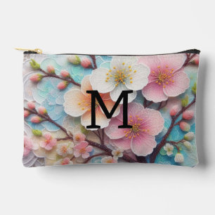 Bolsito Accesorio Pequeño Flor de cerezo rosa floral de encaje monograma