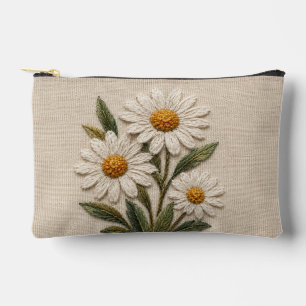 Bolsito Accesorio Pequeño Flor de margarita bordada
