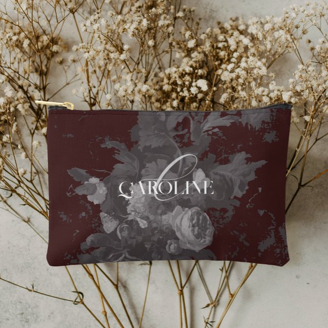 Bolsito Accesorio Pequeño Floral arbolada de Borgoña con vida elegante (Subido por el creador)