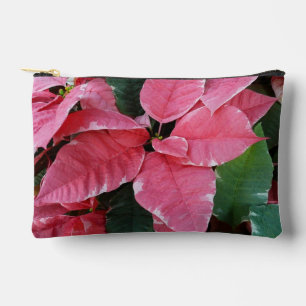 Bolsito Accesorio Pequeño Floral de vacaciones de poinsettias de mármol de e