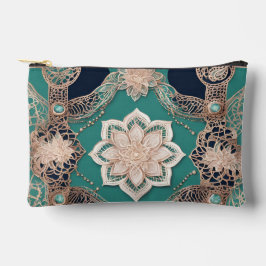 Bolsito Accesorio Pequeño Floral emerald green AI art