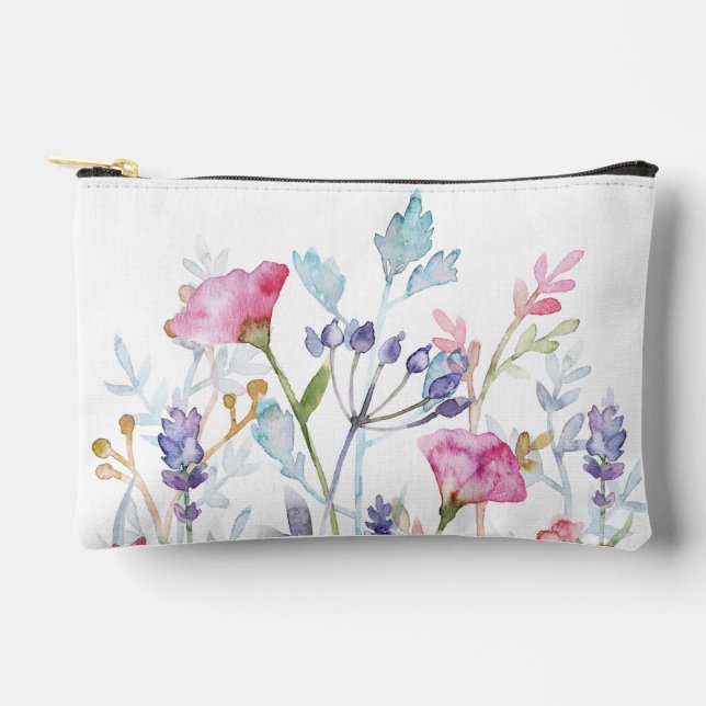 Bolsito Accesorio Pequeño Floral Ilustrada a Mano (Anverso)