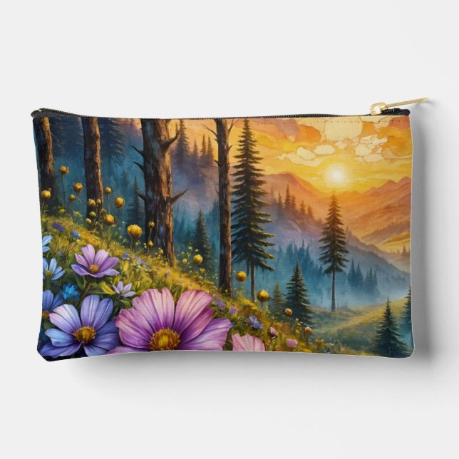 Bolsito Accesorio Pequeño Floral Mountain Valley Sunrise Landscape (Reverso )