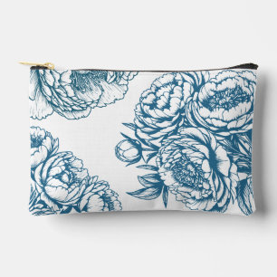 Bolsito Accesorio Pequeño Floral Peony Blue
