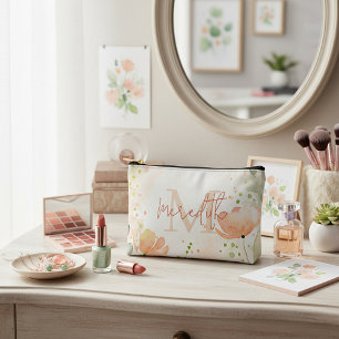 Bolsito Accesorio Pequeño Floral personalizado de naranja y melocotón