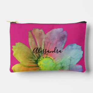 Bolsito Accesorio Pequeño Floral personalizado Rosa intenso acuarela Flor si