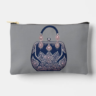 Bolsito Accesorio Pequeño Floral pink and blue AI art 