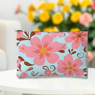 Bolsito Accesorio Pequeño Florales rosadas- Flores Pastel Vibes-Retro