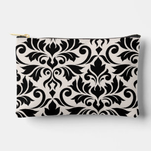 Bolsito Accesorio Pequeño Florecer Damask arte I negro en crema