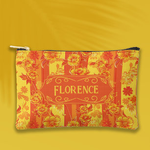 Bolsito Accesorio Pequeño Florencia Floral amarilla y Naranja